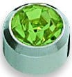 Peridot w oprawie pełnej srebrny - 1 para