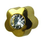 Kwiatek z brylantem kolor złoty / 1para