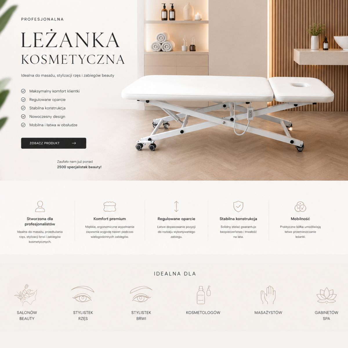 leżanka kosmetyczna